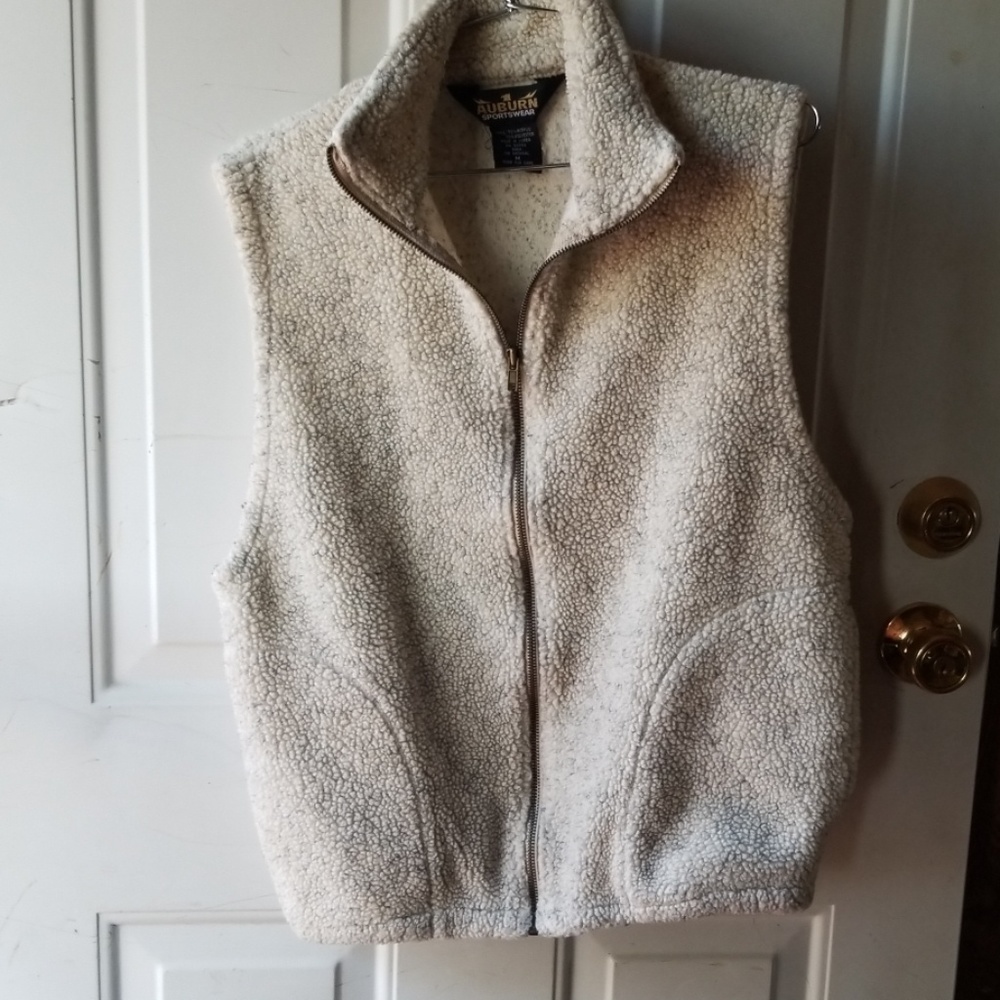 White and gray vest